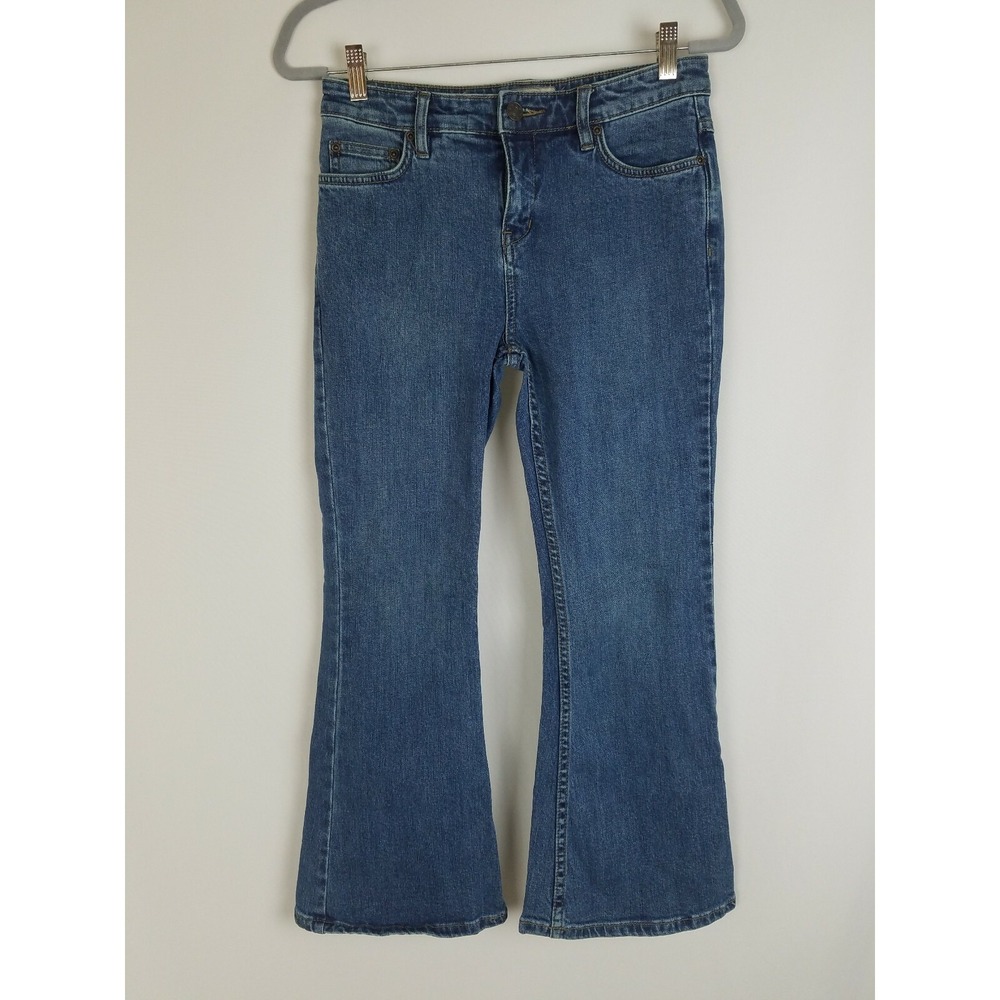 Free People women 26 high waist flare jeans blue‎ hippie grunge street skater
